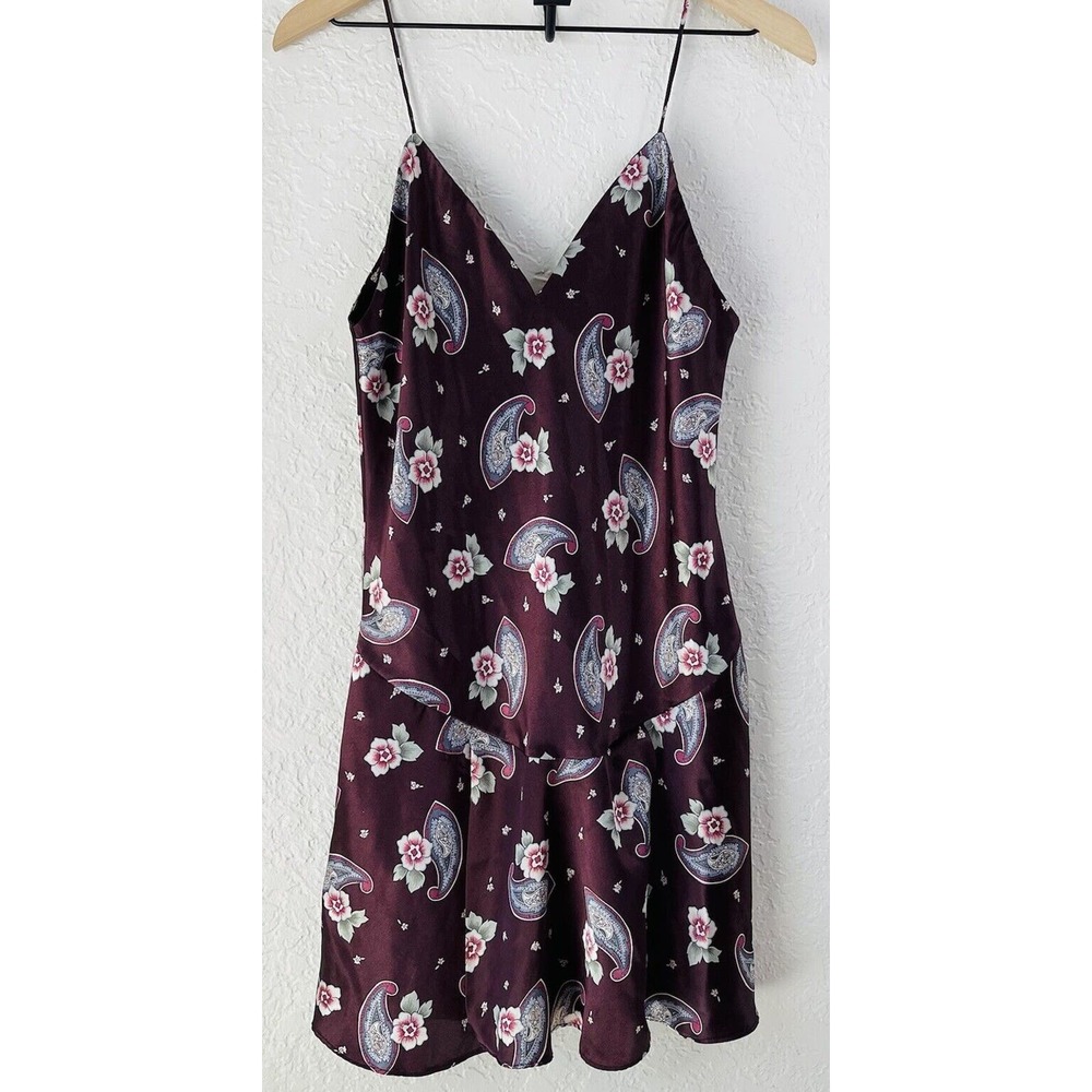 Vintage R. Michael Alan Burgundy Paisley Print Chemise Four Flap Skirt Women’s M